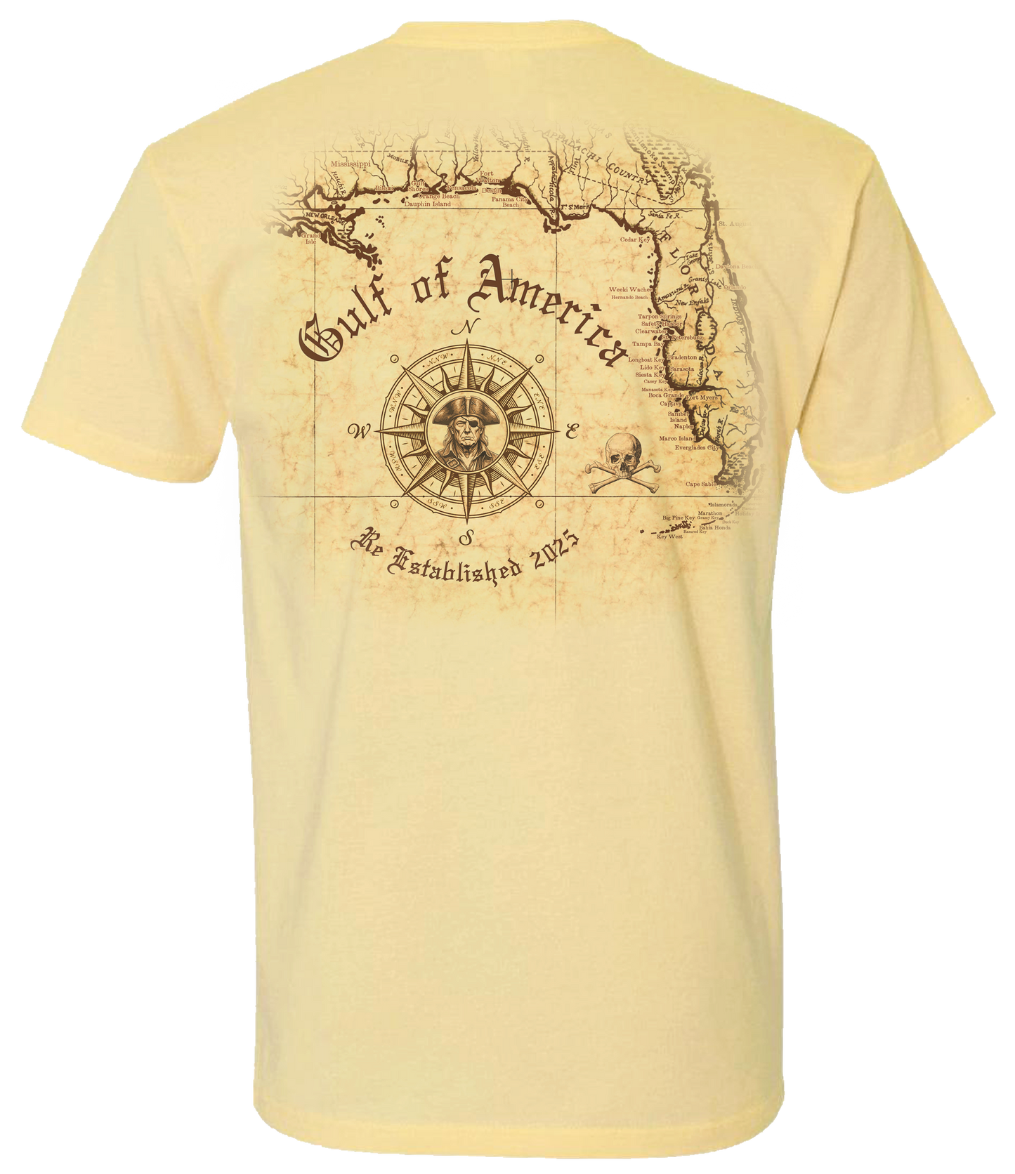 Gulf of America Map Tee Banana Cream