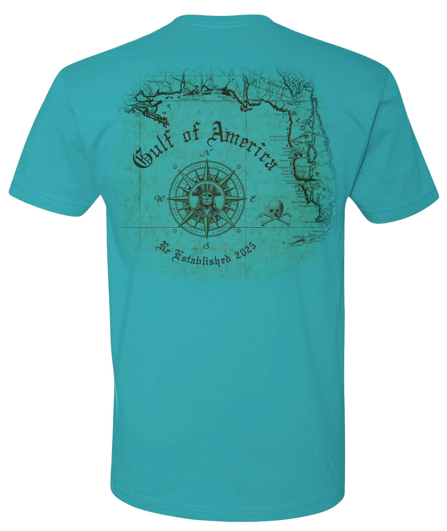 Gulf of America Map Tee Tahiti Blue