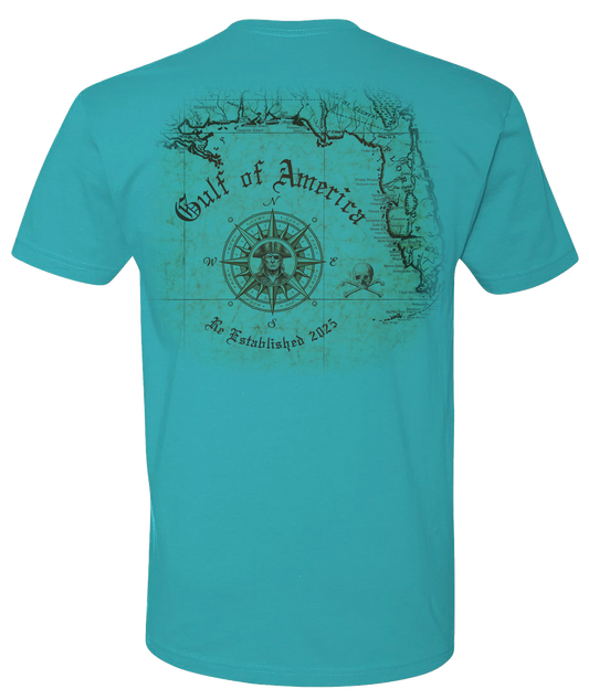 Gulf of America Map Tee Tahiti Blue