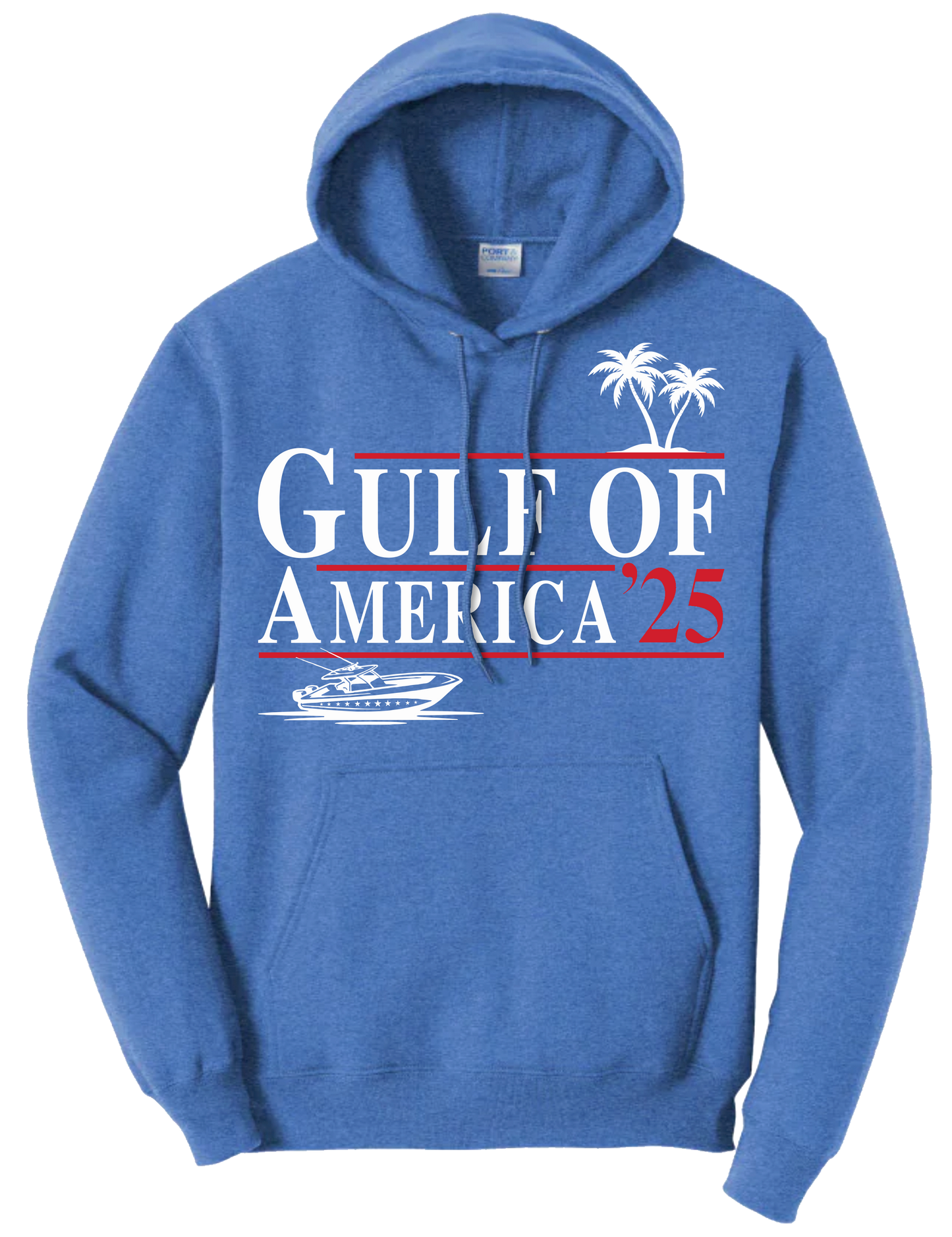 Gulf of America '25-Boat Hoodie Heather Royal Blue